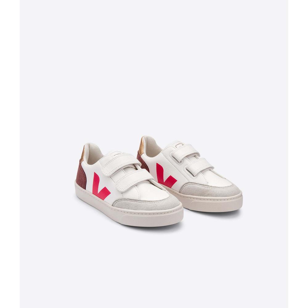 Veja V-12 CHROMEFREE Kids' Shoes White/Orange | CA 748LIS